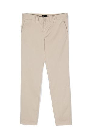 Beige stretch-cotton chino trousers EMPORIO ARMANI KIDS | 8N4P604N6YZ01M5